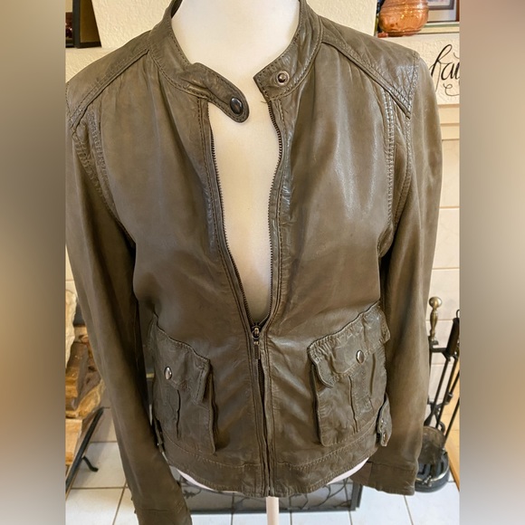 Maje Women's Genuine Lamb Leather Gray Moto Jacket, Size Medium - Picture 12 of 12